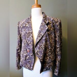 Vintage Velvet Floral Blazer